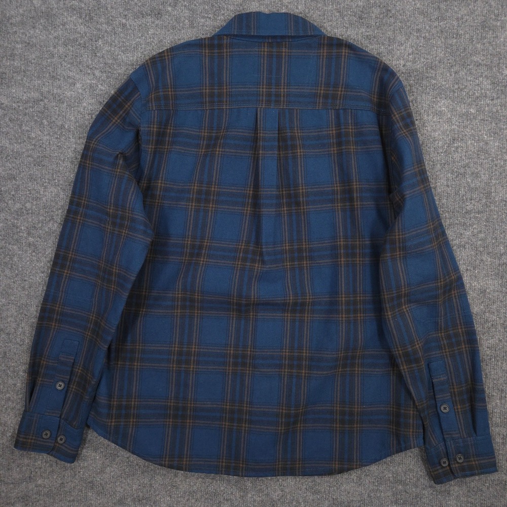 Lucky Brand Workwear Heavyweight Flannel Shirt Mens M Blue Plaid Performance NEW - Picture 4 of 9
